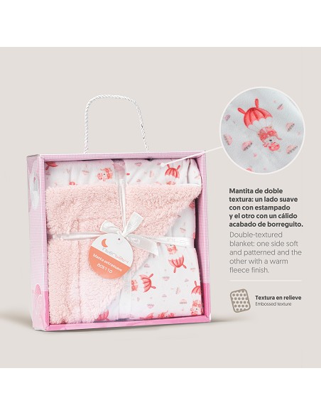 Manta  con Borreguillo  Mod Paracaidista Rosa