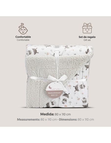 Manta  con Borreguillo  Mod Paracaidista Gris