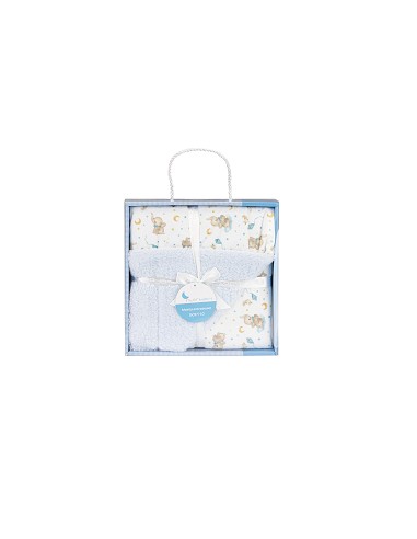 Manta con Borreguillo Mod Elefante Azul