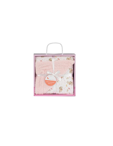 Manta con Borreguillo Mod Elefante Rosa