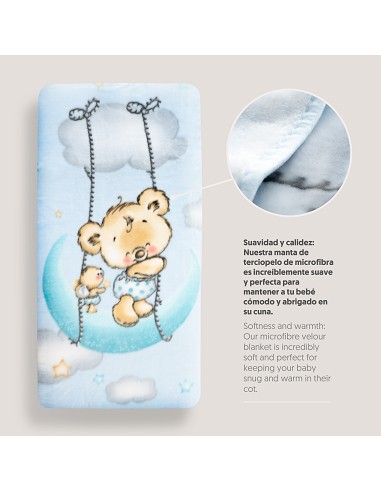 Manta Rachel Mod Osito Nube Azul