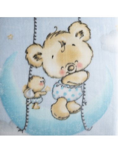 Manta Rachel Mod Osito Nube Azul