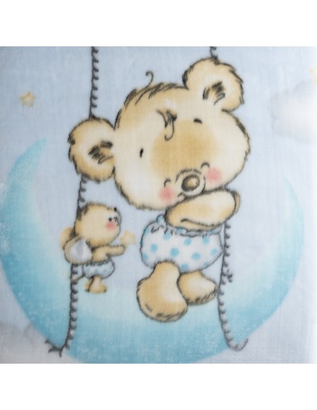 Manta Rachel Mod Osito Nube Azul