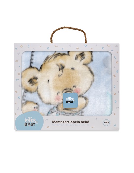 Manta Rachel Mod Osito Nube Azul