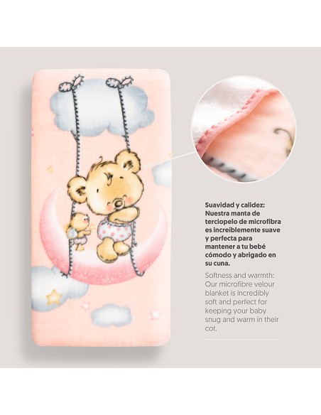 Manta Rachel Mod Osito Nube Rosa