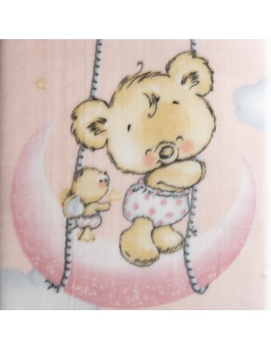 Manta Rachel Mod Osito Nube Rosa