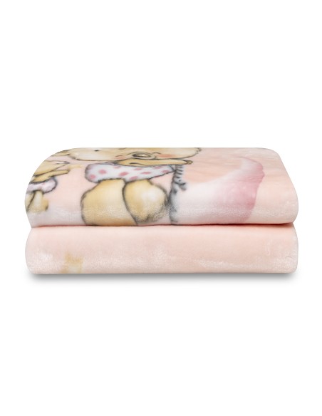 Manta Rachel Mod Osito Nube Rosa
