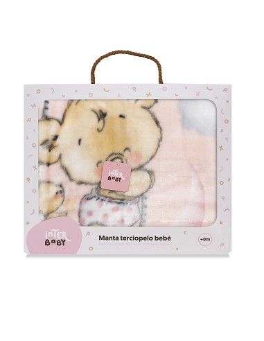 Manta Rachel Mod Osito Nube Rosa
