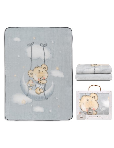Manta Rachel Mod Osito Nube Gris