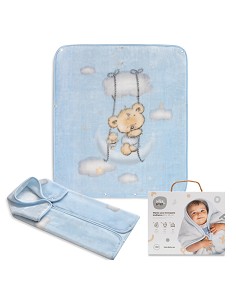 Manta Saco Rachel Mod Osito Nube Azul
