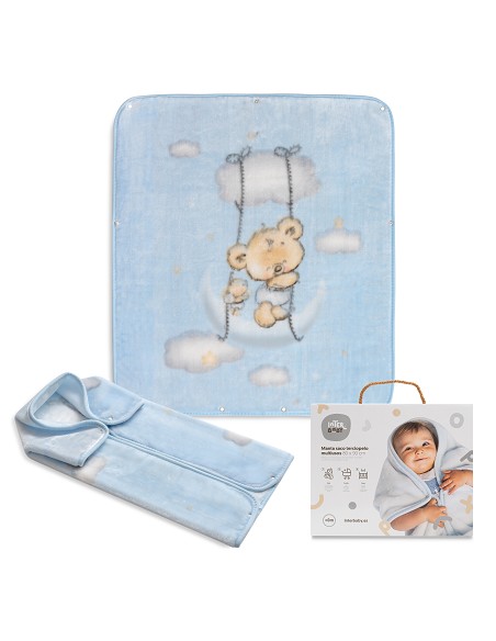Manta Saco Rachel Mod Osito Nube Azul