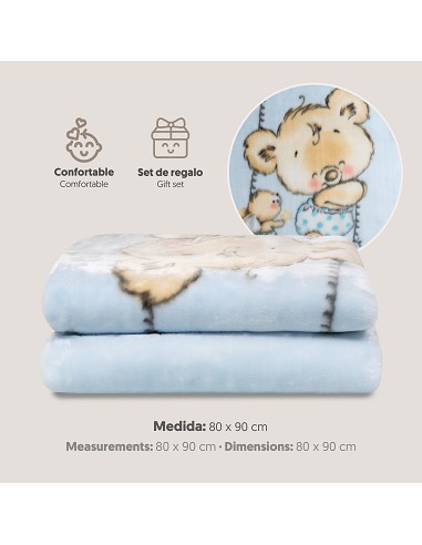 Manta Saco Rachel Mod Osito Nube Azul