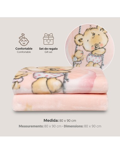 Manta Saco Rachel Mod Osito Nube Rosa