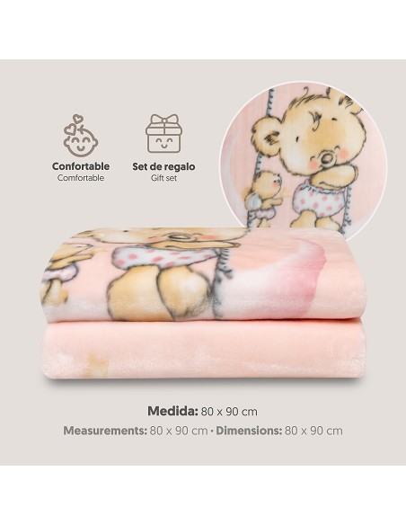 Manta Saco Rachel Mod Osito Nube Rosa