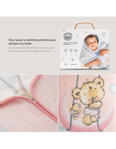 Manta Saco Rachel Mod Osito Nube Rosa