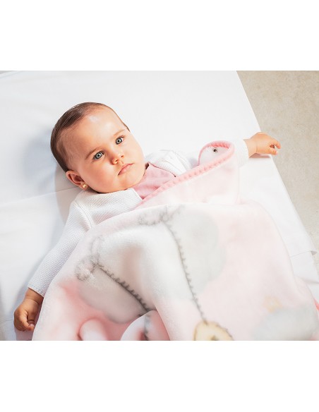 Manta Saco Rachel Mod Osito Nube Rosa