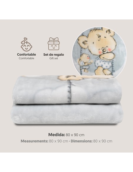 Manta Saco Rachel Mod Osito Nube Gris