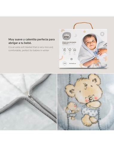 Manta Saco Rachel Mod Osito Nube Gris