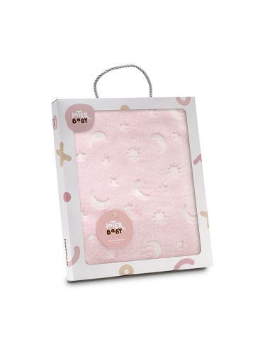 Manta Grabada Luna Estrellas Azul