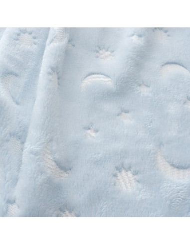 Manta Grabada Luna Estrellas Azul