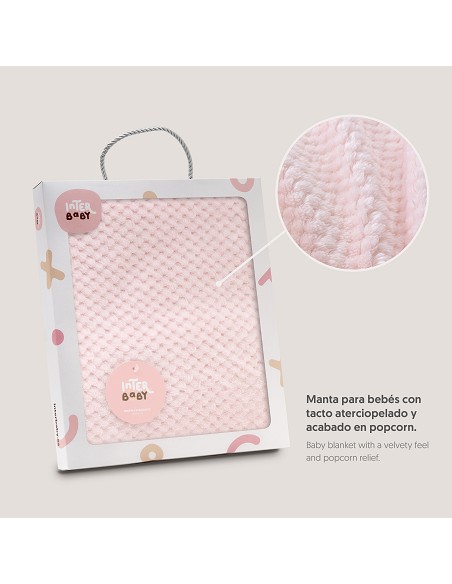 Manta Popcorn Rosa