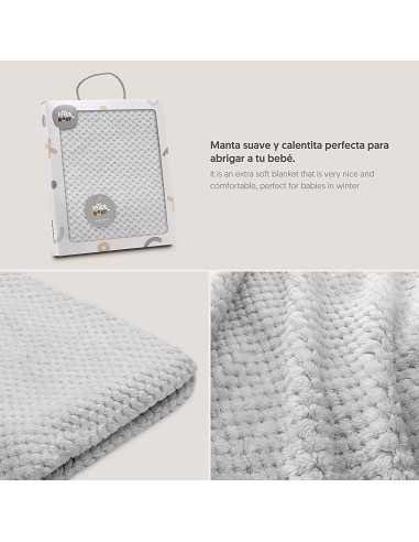 Manta Popcorn Gris