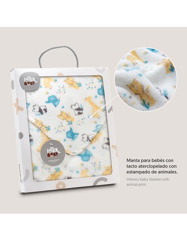 Manta Estampada Animales Gris