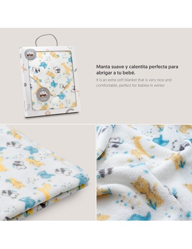 Manta Estampada Animales Gris