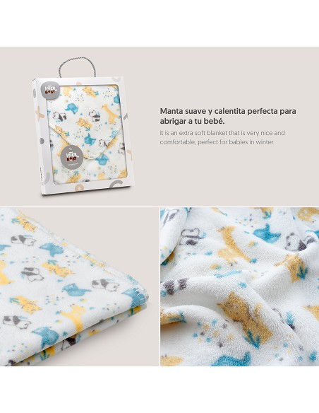 Manta Estampada Animales Gris