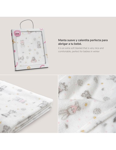 Manta Estampada Koala Rosa