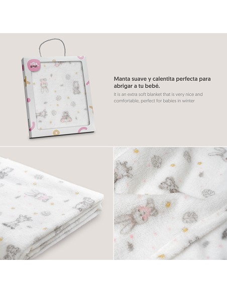 Manta Estampada Koala Rosa