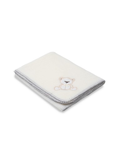 Manta Bordada Oso Lazo Beig