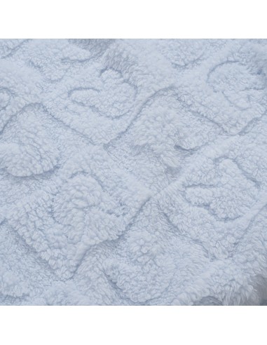 Manta Sherpa Grabada Conejitos Azul