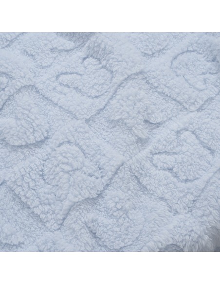 Manta Sherpa Grabada Conejitos Azul