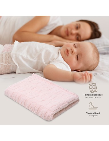 Manta Sherpa Grabada Conejitos Rosa