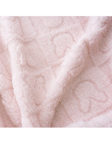 Manta Sherpa Grabada Conejitos Rosa