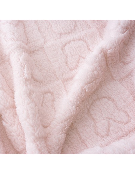 Manta Sherpa Grabada Conejitos Rosa
