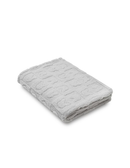 Manta Sherpa Grabada Conejitos Gris