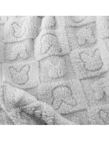 Manta Sherpa Grabada Conejitos Gris