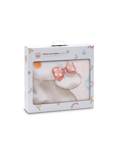 Manta Cuna Sedalina Elefante Cometa Rosa