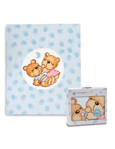 Manta Cuna Sedalina Parejita Osos Azul 2