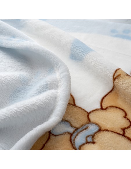 Manta Cuna Sedalina Parejita Osos Azul