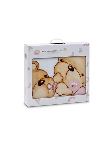 Manta Cuna Sedalina Parejita Osos Rosa