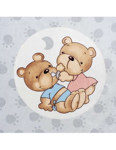 Manta Cuna Sedalina Parejita Osos Gris