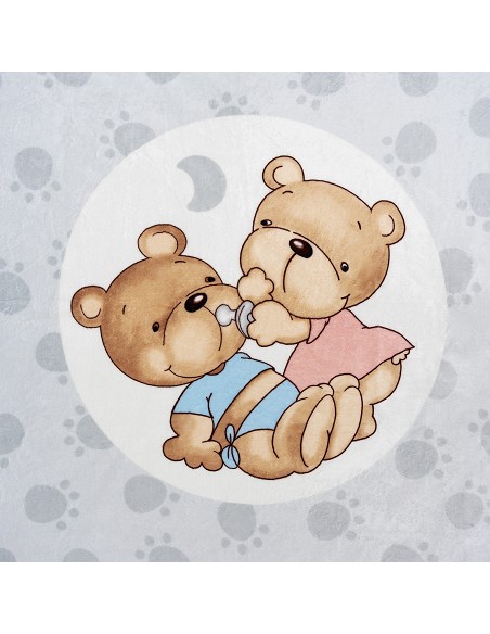 Manta Cuna Sedalina Parejita Osos Gris