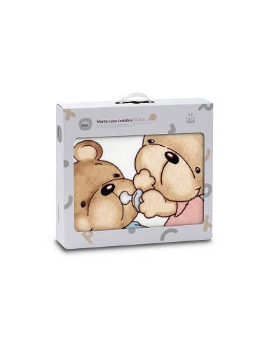 Manta Cuna Sedalina Parejita Osos Gris