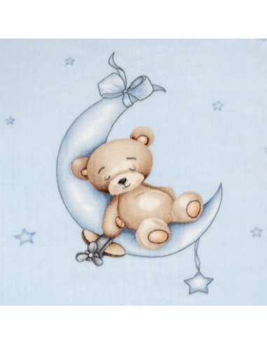 Manta Rachel Estampada Oso Luna Estrellas Azul