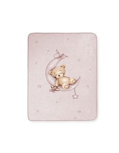 Manta Rachel Estampada Oso Luna Estrellas Rosa