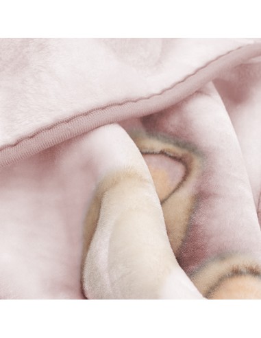 Manta Rachel Estampada Oso Luna Estrellas Rosa