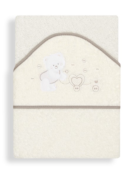 Capa de Baño 1 x 1 Mt Mod Osito Corazon Estrella Beig